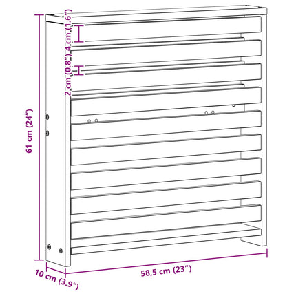 Armstödmodul 2 pcs Vit 58,5 x 10 x 61 cm Massivt Akaciaträ