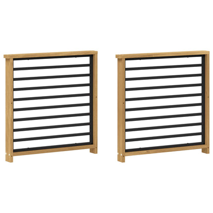 Armstödmodul 2 pcs Vit 60 x 6 x 61 cm Massivt Akaciaträ