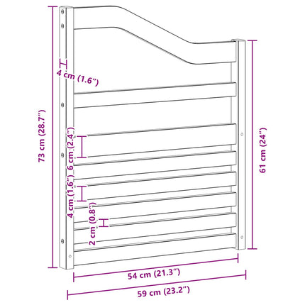 Armstödmodul 2 pcs Vit 59 x 4 x 73 cm Massivt Akaciaträ