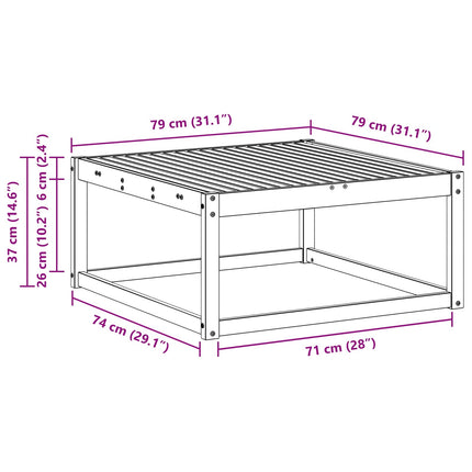 Utomhuspall Massivt Akaciaträ Vit 79 x 79 x 37 cm