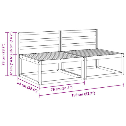 Utomhus Mellansoffa Vit 158 x 83 x 73 cm