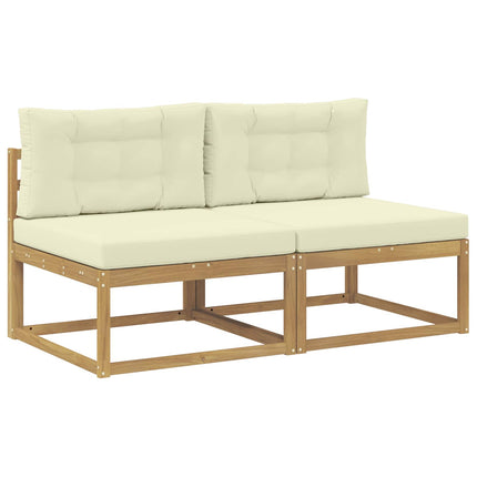 2 Stycke Utomhus Mellansoffa Polyester Vit