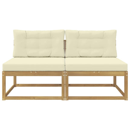 2 Stycke Utomhus Mellansoffa Polyester Vit