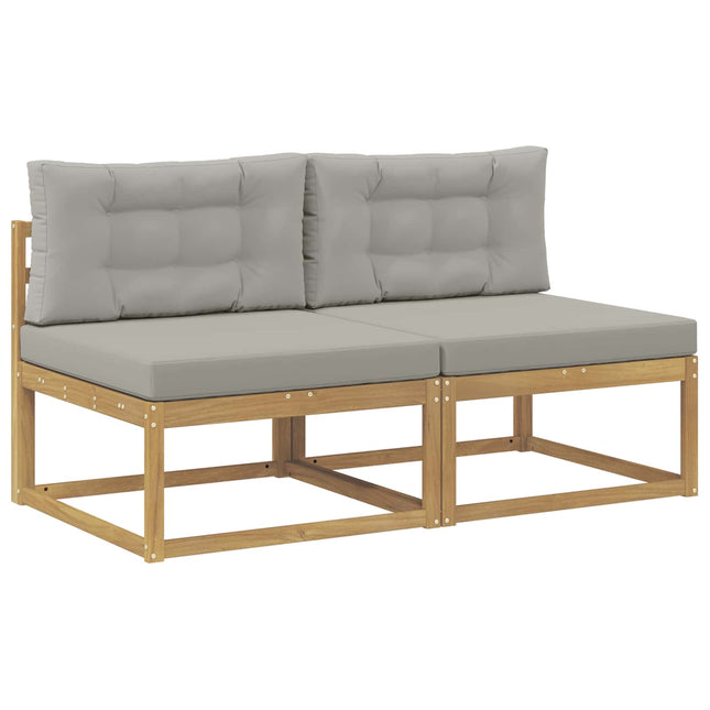 2 Stycke Utomhus Mellansoffa Polyester Vit