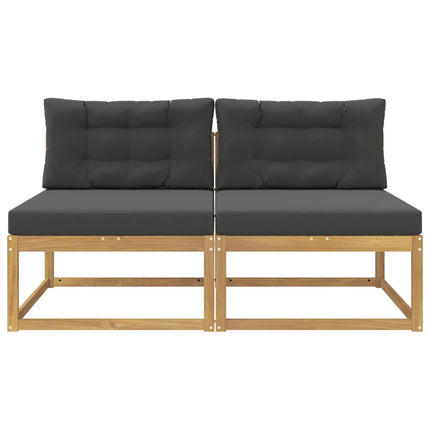 2 Stycke Utomhus Mellansoffa Polyester Vit