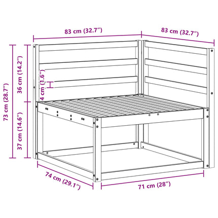 Utomhus Hörnsoffa Vit 83 x 83 x 73 cm