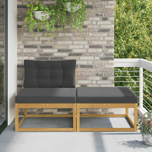 2 Stycke Utomhuspall Polyester Vit