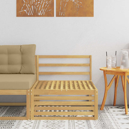 Utomhus Mellansoffa Massivt Akaciaträ Vit 83 x 79 x 73 cm