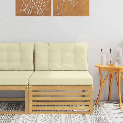 Utomhus Mellansoffa Massivt Akaciaträ Vit 83 x 79 x 73 cm