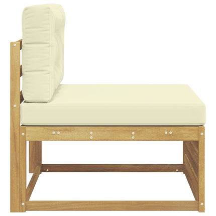 Utomhus Mellansoffa Massivt Akaciaträ Vit 83 x 79 x 73 cm