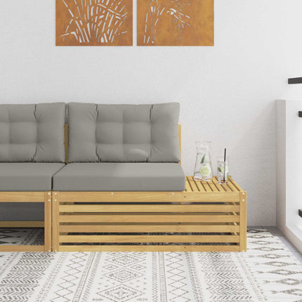 Modulsoffa utomhus Vit 115 x 83 x 73 cm Massivt Akaciaträ