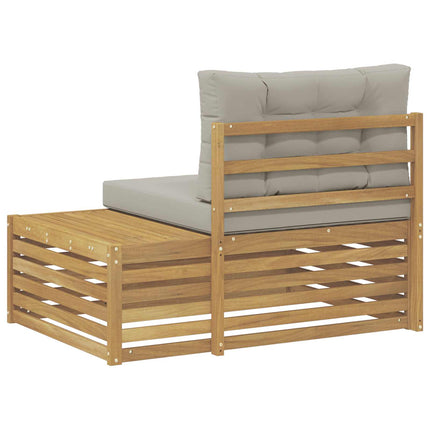 Modulsoffa utomhus Vit 115 x 83 x 73 cm Massivt Akaciaträ