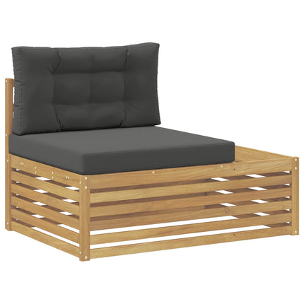 Modulsoffa utomhus Vit 115 x 83 x 73 cm Massivt Akaciaträ