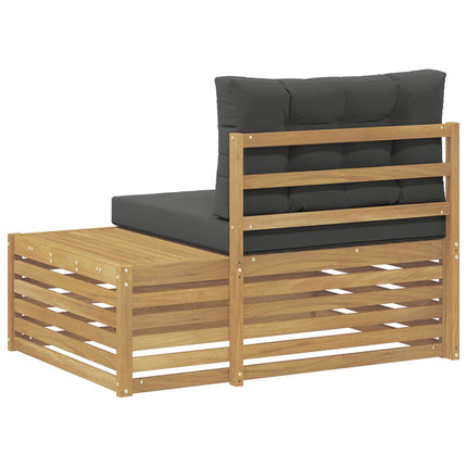 Modulsoffa utomhus Vit 115 x 83 x 73 cm Massivt Akaciaträ