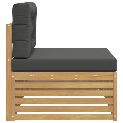 Modulsoffa utomhus Vit 115 x 83 x 73 cm Massivt Akaciaträ