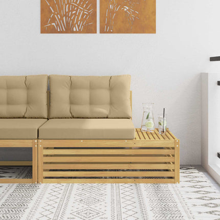 Modulsoffa utomhus Vit 115 x 83 x 73 cm Massivt Akaciaträ