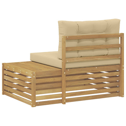 Modulsoffa utomhus Vit 115 x 83 x 73 cm Massivt Akaciaträ