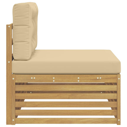 Modulsoffa utomhus Vit 115 x 83 x 73 cm Massivt Akaciaträ
