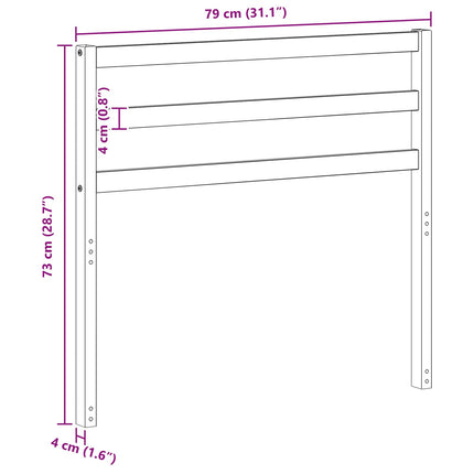 Ryggstöd Modul Vit 79 x 4 x 73 cm Massivt Akaciaträ