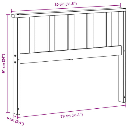 Modul för armstöd 2 pcs Vit 80 x 6 x 61 cm Massivt Akaciaträ
