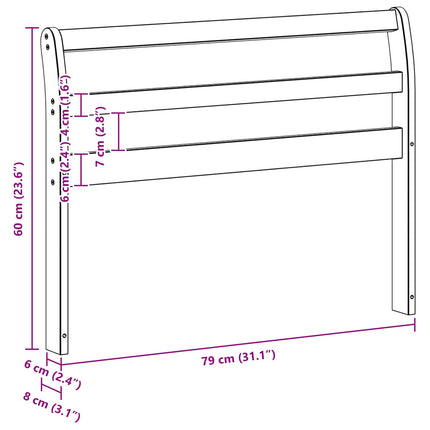 Armstödmodul 2 pcs Vit 78,5 x 8,5 x 60 cm Massivt Akaciaträ