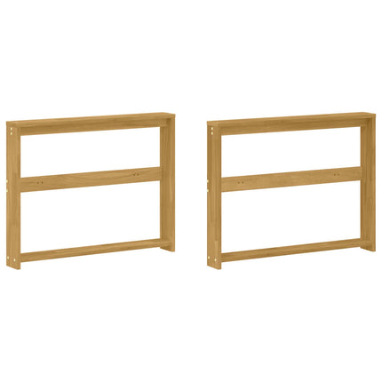 Armstöd modul 2 pcs Vit 78,5 x 10 x 61 cm Massivt Akaciaträ