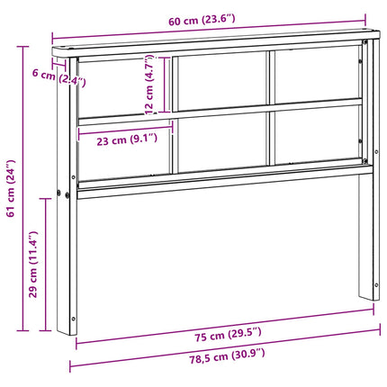 Armstödmodul 2 pcs Vit 80 x 6 x 61 cm Massivt Akaciaträ