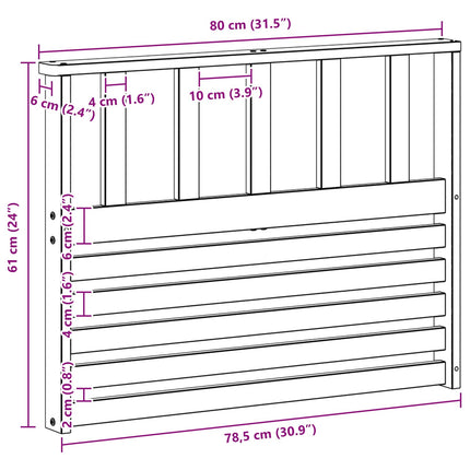 Armstödmodul 2 pcs Vit 80 x 6 x 61 cm Massivt Akaciaträ