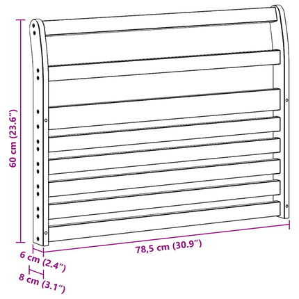Armstödmodul 2 pcs Vit 78,5 x 8,5 x 60 cm Massivt Akaciaträ