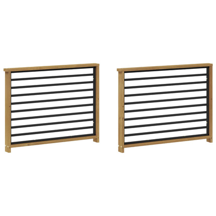 Armstödmodul 2 pcs Vit 80 x 6 x 61 cm Massivt Akaciaträ