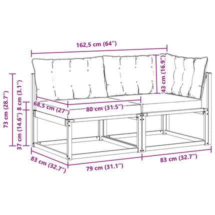 Sektionell Soffa Enheter med kudde Vit 162,5 x 83 x 73 cm