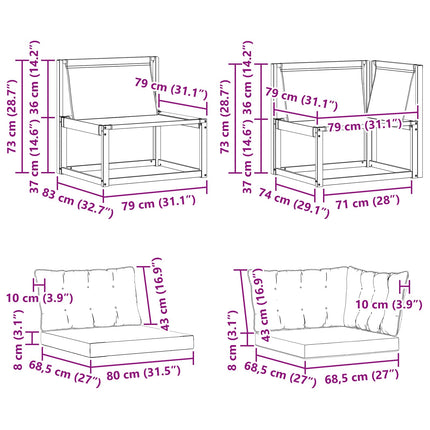 Sektionell Soffa Enheter med kudde Vit 162,5 x 83 x 73 cm