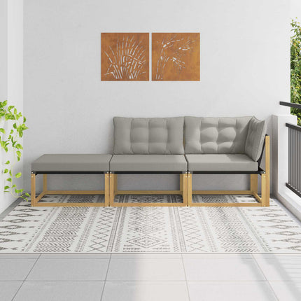 Utomhussoffset med kudde Vit och ljusgrå 241,5 x 83 x 73 cm