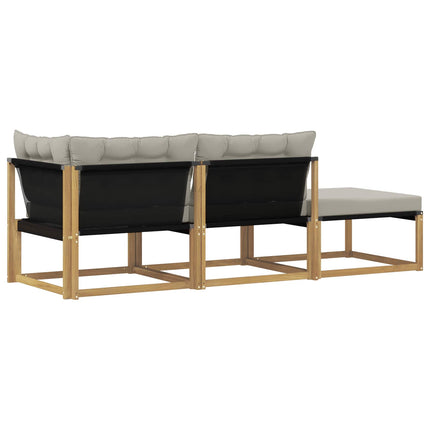 Utomhussoffset med kudde Vit och ljusgrå 241,5 x 83 x 73 cm
