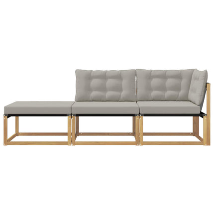 Utomhussoffset med kudde Vit och ljusgrå 241,5 x 83 x 73 cm
