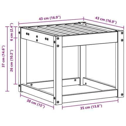 Utomhuspall Vit 43 x 43 x 37 cm Massivt Akaciaträ