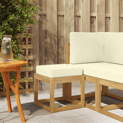 Utomhuspall med kudde Vit 43 x 43 x 45 cm Massivt Akaciaträ