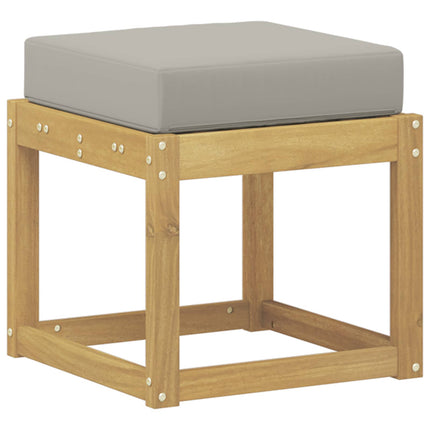 Utomhuspall med kudde Vit 43 x 43 x 45 cm Massivt Akaciaträ