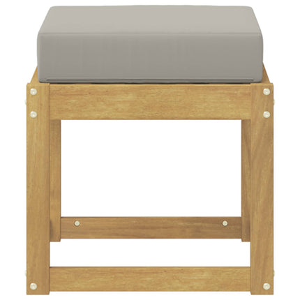 Utomhuspall med kudde Vit 43 x 43 x 45 cm Massivt Akaciaträ
