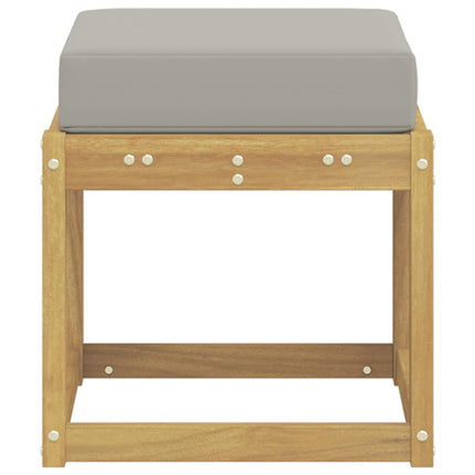 Utomhuspall med kudde Vit 43 x 43 x 45 cm Massivt Akaciaträ