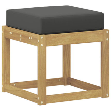 Utomhuspall med kudde Vit 43 x 43 x 45 cm Massivt Akaciaträ