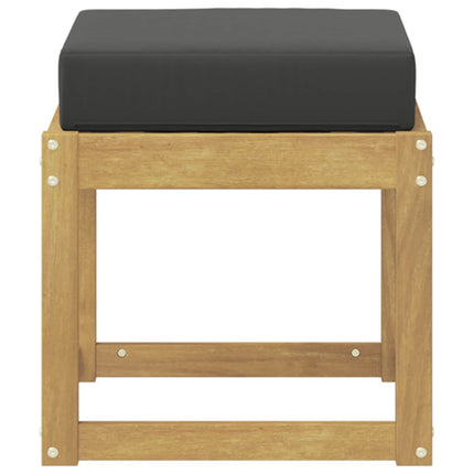 Utomhuspall med kudde Vit 43 x 43 x 45 cm Massivt Akaciaträ