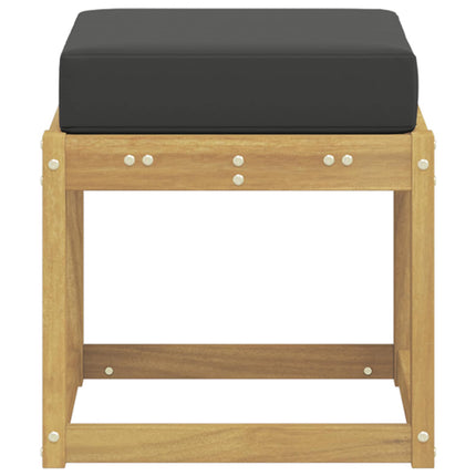 Utomhuspall med kudde Vit 43 x 43 x 45 cm Massivt Akaciaträ