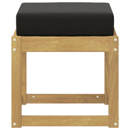 Utomhuspall med kudde Vit 43 x 43 x 45 cm Massivt Akaciaträ