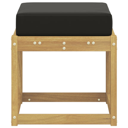 Utomhuspall med kudde Vit 43 x 43 x 45 cm Massivt Akaciaträ