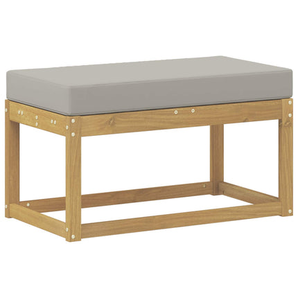 Utomhuspall med kudde Vit 80 x 43 x 45 cm Massivt Akaciaträ