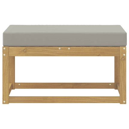 Utomhuspall med kudde Vit 80 x 43 x 45 cm Massivt Akaciaträ