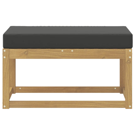 Utomhuspall med kudde Vit 80 x 43 x 45 cm Massivt Akaciaträ