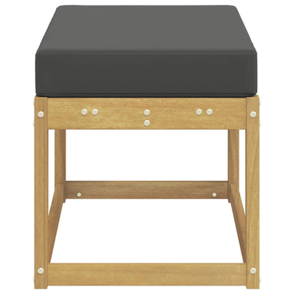 Utomhuspall med kudde Vit 80 x 43 x 45 cm Massivt Akaciaträ