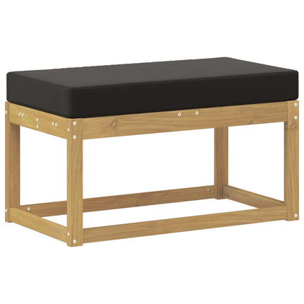 Utomhuspall med kudde Vit 80 x 43 x 45 cm Massivt Akaciaträ